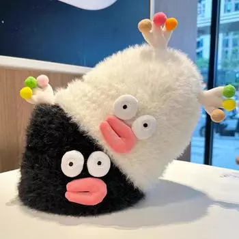 Уродливая, милая, сосискообразная, забавная, вязаная, шерстяная шапка для детей, осенне-зимняя, теплая, универсальная, цветные рога, протектор для ушей, головной убор для мужчин Elastic (53-58cm)