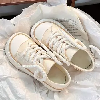 Уродливые и милые парусиновые туфли с большой головой, женские новые дизайнерские белые туфли Sense, повседневные туфли на платформе 35 бежевый