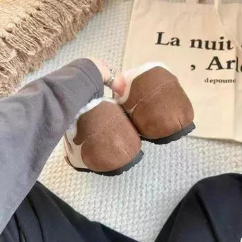 Уродливые милые белые туфли на липучках женские 2024 новые осенне-зимние бархатные теплые хлопковые туфли с мягкой подошвой немецкие кроссовки 35