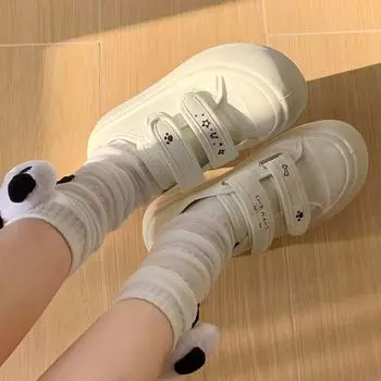 Уродливые милые повседневные кожаные туфли на липучке для женщин, осень 2024, новые универсальные туфли ins campus wind 35