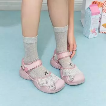 Уродливые милые римские сандалии с большой головой женские 2025 новые удобные и легкие универсальные повседневные спортивные туфли на липучках 35 бежевый