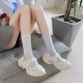 Уродливые туфли женские летние модные сандалии Baotou женские сотни толстых подошв повседневные спортивные легкие полые 35 чёрный