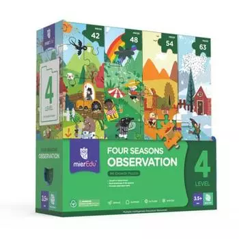 Уровень 1 2 3 4 5 6 7 Обучающая головоломка, Четыре сезонаIРазвивает наблюдательность и логическое мышлениеIКлассический детский набор игрушек-головоломок с 2 коробками-головоломками 24.5*25*0.25cm