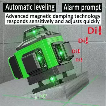 Уровнемер Уровень Зеленый Свет 8-линейный крест Вертикальная линия Горизонтальная линия Вращение на 360 градусов Взрывозащищенный Водонепроницаемый