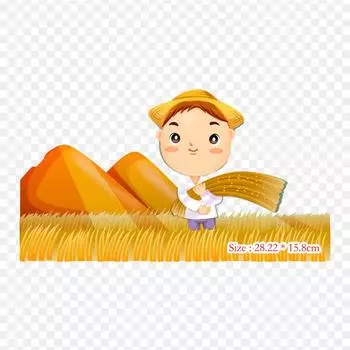 Урожай Мультфильм Рис Урожай Утюг На Термотрансферной Печати Виниловые Патчи Наклейка Для Одежды DIY Аппликации Моющиеся Патчи