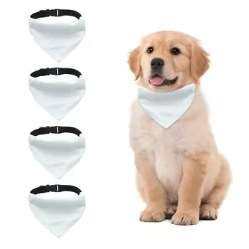 URROMA 4 шт. Белая треугольная бандана для собак, бандана для собак с регулируемой пряжкой, сублимационная пустая бандана для собак своими руками для собак и ошейника S, кошек,