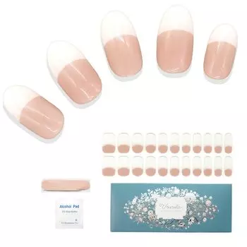 Ururila Gel Nail Seal Nail Sticker Hardening Type Just Stick Self Nail White Ururila White x Nude (012.Хромой французский)