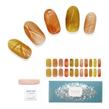 Ururila Gel Nail Seal Nail Sticker Harding Type Just Stick Self Nail Orange Tortoise Ururila (050.Азиатский лист)