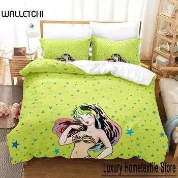 Urusei Yatsura Lum Комплект постельного белья Single Twin Full Queen King Size Комплект постельного белья Aldult Kid Bedroom Комплект пододеяльников Комплект простыней в стиле аниме 70x133cm 2pcs