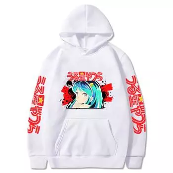 Urusei Yatsura Lum Waifu Графические толстовки Мужская мода Зимняя толстовка в стиле хип-хоп с длинным рукавом с капюшоном Пуловер Мужская толстовка с капюшоном Sudaderas Hombre