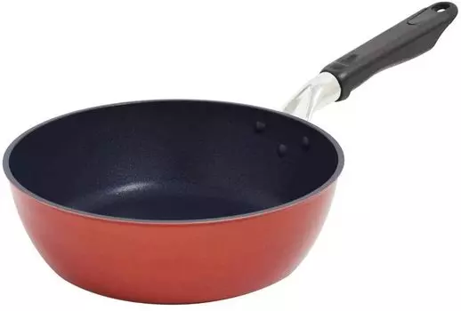 Urushiyama Metal Industry Жарка Deep 24 Теплопроводность и нагревание Вкусный Тефлон высшего качества Platinum Plus Для использования с газом Изготовлено из алюминия, ручная работа красный