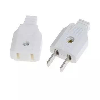 Us 2 плоских контакта переменного тока, штепсельная вилка, розетка, адаптер, провод A