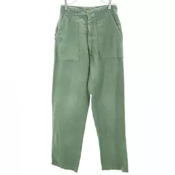 US ARMY 70s DSA Vintage Cotton Satin Baker Pants W30 khaki military Men s Used