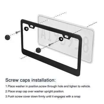 Us Ca 1X рамка номерного знака автомобиля грузовика из нержавеющей стали + завинчивающаяся крышка серебряный
