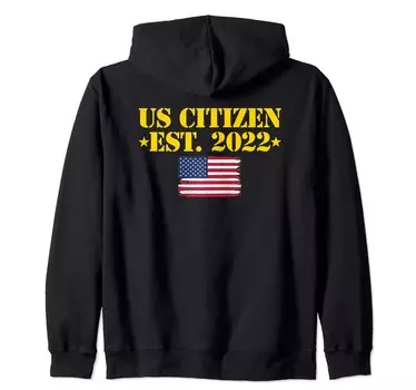 US Citizen Est 2022 US Citizenship Zip Parka чёрный