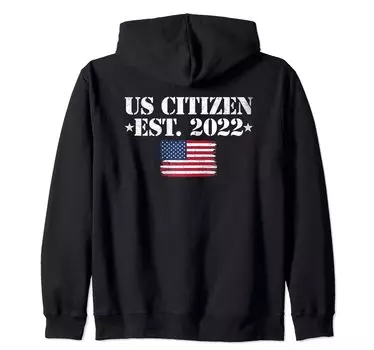 US Citizen Est 2022 US Citizenship Zip Parka чёрный