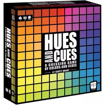 USAOPOLY fuse & cues HUES and CUES яркая игра-угадайка по цветам Для семейного игрового вечера Соедините слова-подсказки и цвета Угадайте из 480 цветных квадратов