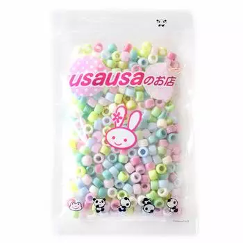 usausa shop colorful cream ring shaped beads set of 250 8mm x (approx. 6mm) (B347)
