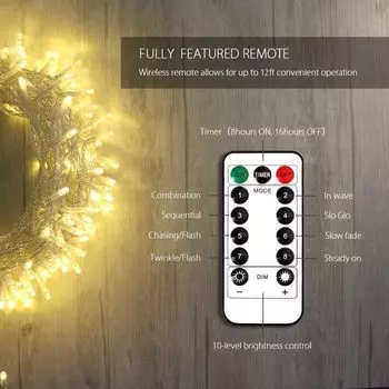 USB12M100LED Шаровая гирлянда Светильники Сказочная гирлянда Уличная лампа Домашняя комната Рождественский праздник Свадьба Вечеринка Огни Украшения теплый белый