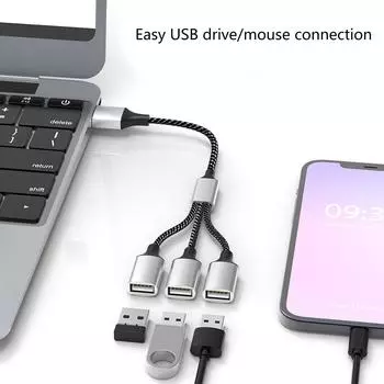 USB2.0 1 to 2/4/3 Splitter USB 2.0 Male to USB 2.0 Female Hub Power Extension Cable for Laptops Desktops Mice Keyboards 50-2USB