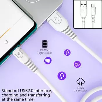 USB2.0 Charging Cable Quick Charging Data Cord Male 2A USB to USB 5Pin/Type C Connector Wire Line for Phones Tablets A