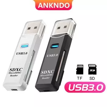 USB3.0 2 в 1 устройство чтения карт памяти для ПК Micro SD TF устройство чтения карт памяти USB 3 адаптер для записи нескольких карт флэш-накопитель аксессуары для ноутбуков белый