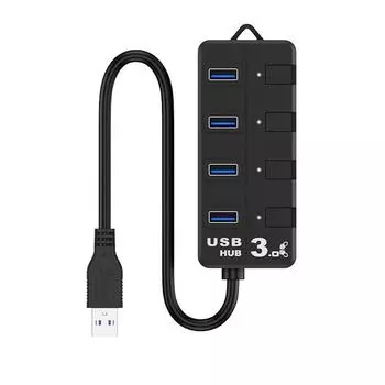 USB3. 0-Хаб, Сплиттер, Адаптер с 4 портами, Коммутатор, Док-станция, для ПК и ноутбука