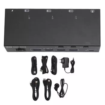 USB3.0 HD Multimedia Interface KVM Switch 2 Monitors 3 Computers 4K At 60Hz HD Multimedia Interface EU Plug