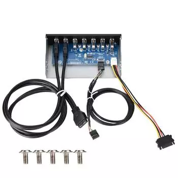 USB3.0 Оптический привод Передняя панель 5,25 дюйма 7-портовый концентратор 19PIN на 2 порта U3+4 порта U2 Быстрая зарядка