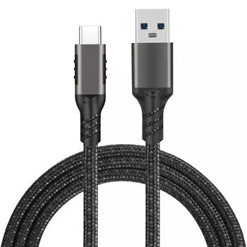 USB3.2 Gen2 10Gbps Cable USB A To C Cable 3A 60W QC3.0 Fast Charging for Samsung NVMe Hard Disk External Android Data 1m 2m Cord 1m чёрный
