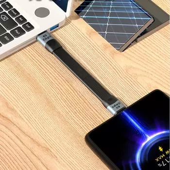 USB4.0 кабель USB C для быстрой зарядки USB C, передача данных 40 Гбит/с, мощность 100 Вт, FPC 8K, мягкая короткая линия для ноутбуков и телефонов