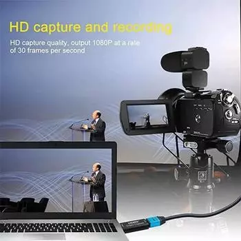 USB 2.0 3.0 Карта видеозахвата 1080P 30 60 кадров в секунду 4K HDMI-совместимый Видеозахват для игровой камеры Рекордер Прямая трансляция чёрный