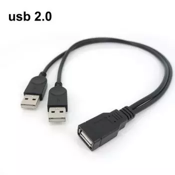 USB 2.0 A «мама» к USB «папа» 2 двойной двойной источник питания USB-разветвитель «мама» удлинительный кабель для передачи данных HUB для зарядки принтеров