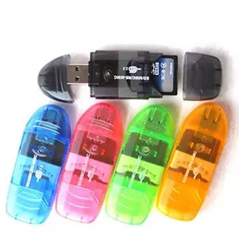 USB 2.0 адаптер для чтения карт памяти SD MMC SDHC TF карты до 64 ГБ