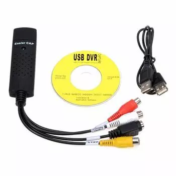 USB 2.0 Easycap Audio Video DVD VHS конвертер карт захвата записей адаптер для ПК чёрный