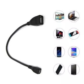 USB 2.0 Female to Micro USB Female адаптер-удлинитель для ноутбука, ПК, зарядное устройство, конвертер-удлинитель для передачи данных для телефона