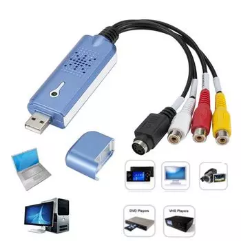 USB 2.0 Компьютерная игровая карта видеозахвата в реальном времени USB-карта видеозахвата Адаптер видеозахвата синий
