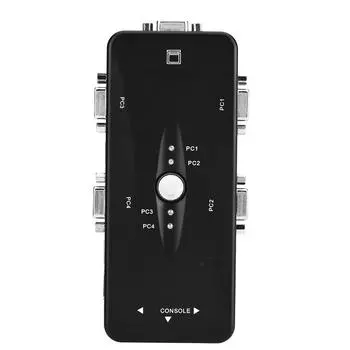 USB 2.0 KVM-переключатель 2,4 порта VGA, ручной коммутатор, адаптер для передачи видео (4 порта)