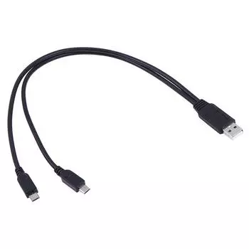 Usb 2.0 между мужчинами двойной разветвитель Micro USB Y кабель для передачи данных для зарядки