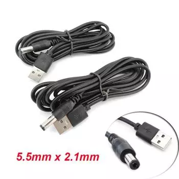 USB 2.0 «папа» от A до постоянного тока, 5,5 мм x 2,1 мм, разъем для шнура питания постоянного тока, разъем кабеля 5 В, 5,5 мм*2,1 мм 1