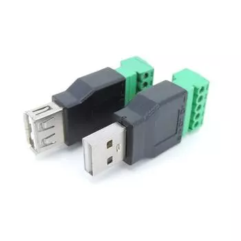 USB 2.0 Тип A Мужской Женский на 5 Pin 5pin винтовой разъем на USB-разъем с экраном USB2.0 на винтовой клеммный штекер 5pin usb male