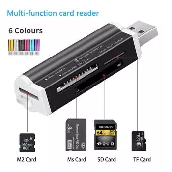 USB 2.0 Устройство чтения карт Micro SD для карт Micro SD Адаптер для карт TF Plug and Play для ноутбука Настольный TF lash Micro SD Micro SDHC 1PC чёрный