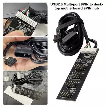 USB 2 Hub адаптер с 9-контактным разъемом разветвитель высокоскоростная передача данных высокая совместимость материнская плата Plug-and-Play