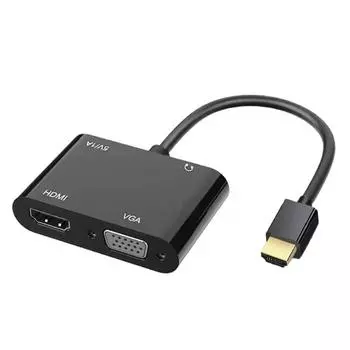 USB 2-в-1 VGA 2-в-1 HDMI 2-в-1 тип-c 2-в-1 USB-HDMI VGA USB «два-в-одном» с черным чёрный