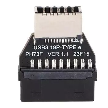 USB 3.0 19P 20P to Type E Адаптер 180 градусов 10 Гбит/с USB Type E Header Converter с фронтальным разъемом Type C
