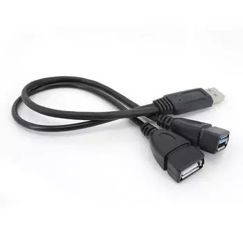 USB 3.0 A 1 штекер-2-полосный двойной USB-разъем USB-концентратор для зарядки данных Адаптер питания Y-разветвитель USB-кабель питания Шнур-удлинитель 1 piece