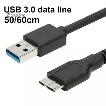 USB 3.0 A Male to Micro B Male Адаптерный кабель для синхронизации данных для мобильного жесткого диска SSD Black 60cm