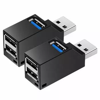 USB 3,0 адаптер-концентратор, удлинитель, мини-разветвитель, 3 порта для ПК, ноутбука, Macbook, мобильного телефона, высокоскоростное устройство для чтения дисков U USB 2.0 чёрный