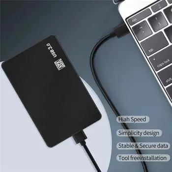 USB 3,0 до 2,5-дюймовый чехол для жесткого диска SATA HDD SSD корпус 5 Гбит/с внешний жесткий диск для ПК, ноутбука, смартфона, ПК, ноутбука чёрный