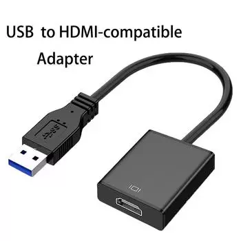 USB 3.0-HDMI-совместимый адаптер для компьютерных компонентов. Несколько мониторов 1080P, совместимый с Windows XP/7/8/10/11. Black CD drive(15CM)